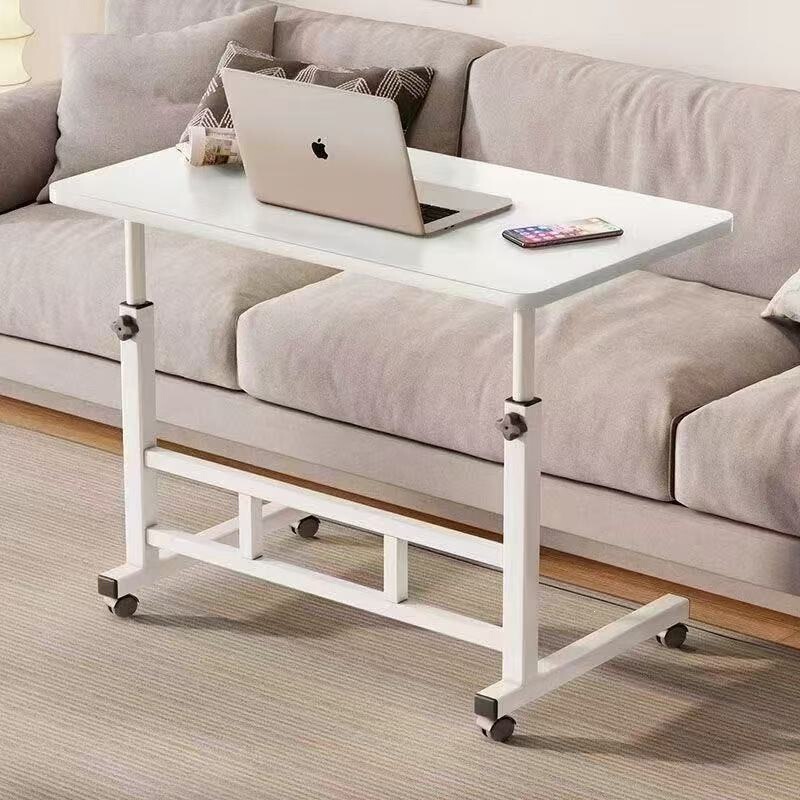 Multi-Layer Bookshelf Storage Rack Table with Universal Wheels, Movable Small Desk, Adjustable Laptop Table, Bedside Table