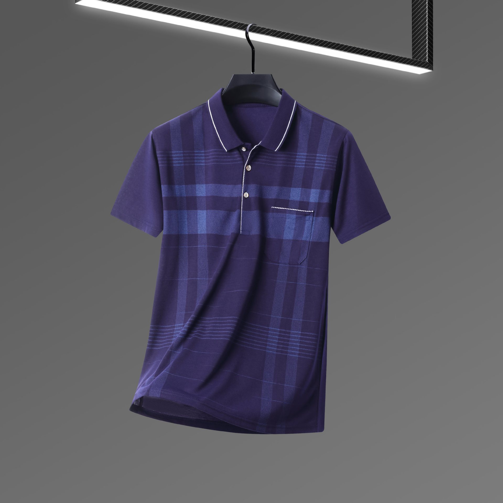 Summer Polo Shirt Men's T-shirt Business Casual Thin Breathable Dad Wear Quick-drying Short-sleeved Top Grandpa Wear