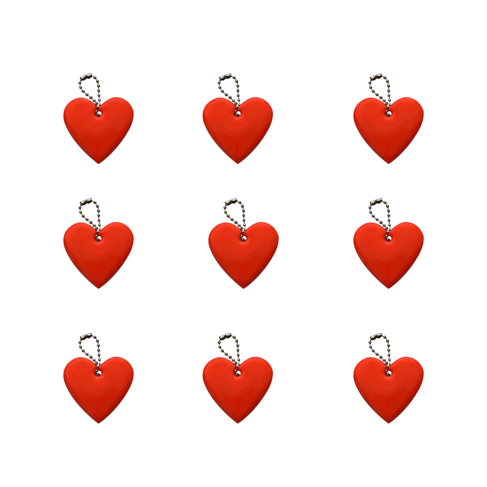 Creativa forma de amor llavero reflectante bolsas escolares decoración colgante pequeño