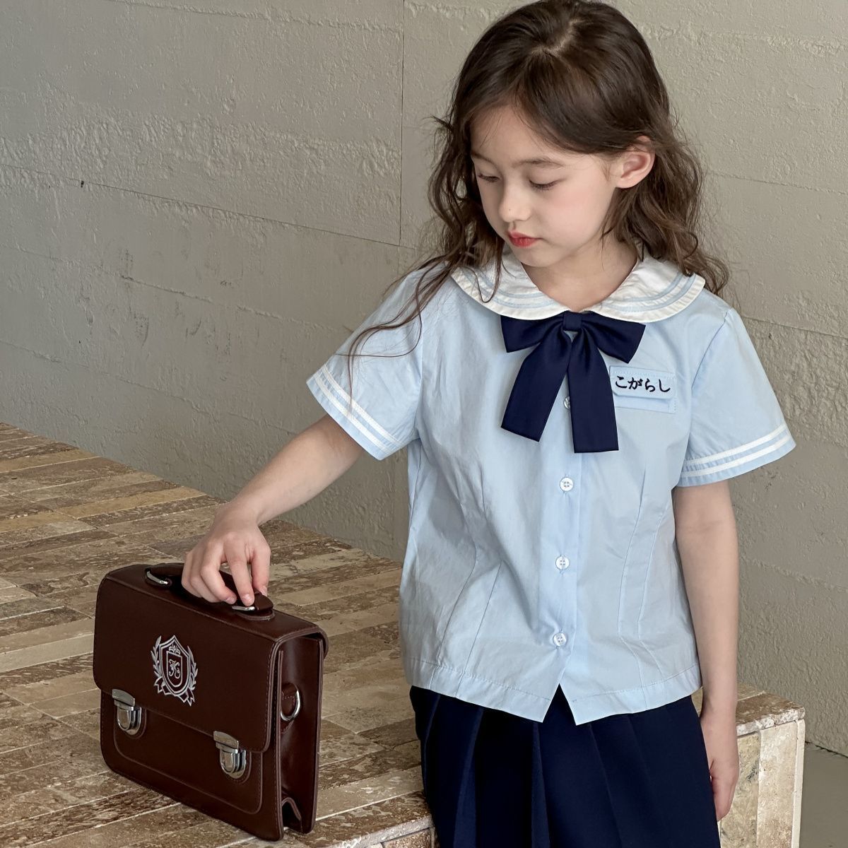 Jk Uniform Suit Preppy Style Summer Kindergarten Class Uniform Primary School Uniform Girl Shirt Pleated Skirt Two-Piece Set