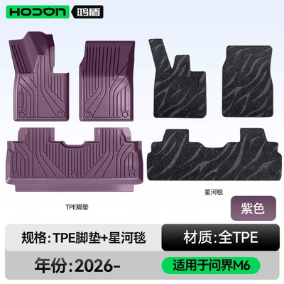 Suitable for Aito M6 Floor Modelə uyğun ayaqaltı - 212t01-wenjie-m6-26-models-double-layer-foot-pad-purple-tpe-thickened-black-galaxy-blanket-starlight-embellishment