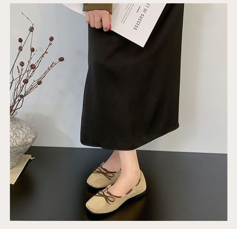 French-style Ballet Flats For Women, 2026 New Model, Paired With Skirts, Vintage Bow Flat Shoes, Shallow Slip-on Loafers_vogvips.com