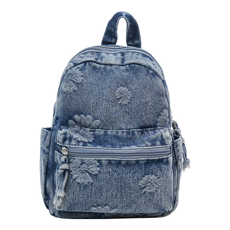 Mochila de denim japonesa retro 2026 nueva moda de mochila de viaje universal diaria