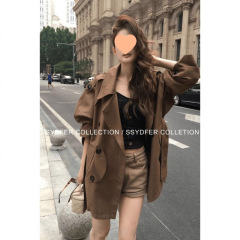 韩版小众翻领气质风衣女2025秋季流行单品新款外套时尚设计感大衣