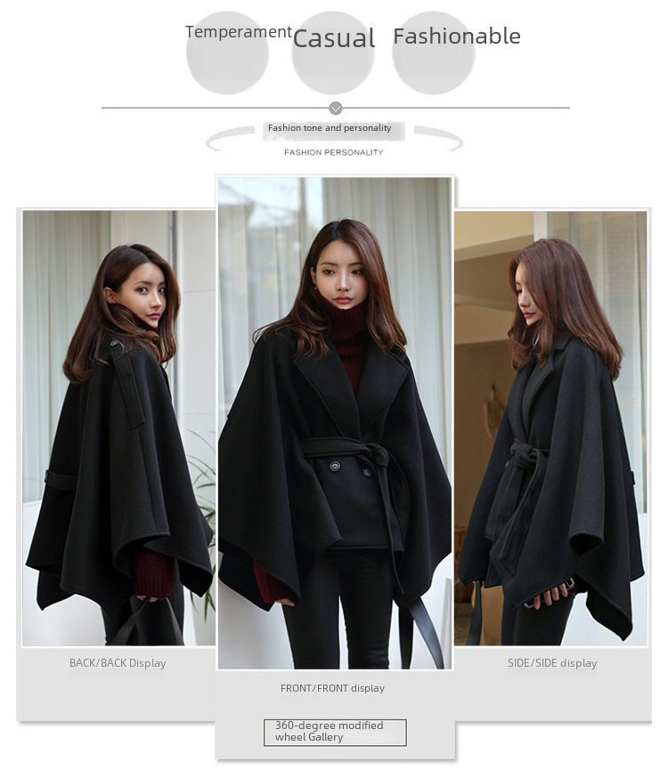 Wollmantel Damen Winter 200kg Neujahrstag Kriegsmantel Mantel lang locker Schnürschal Cape gepolsterter Mantel_voghion.com