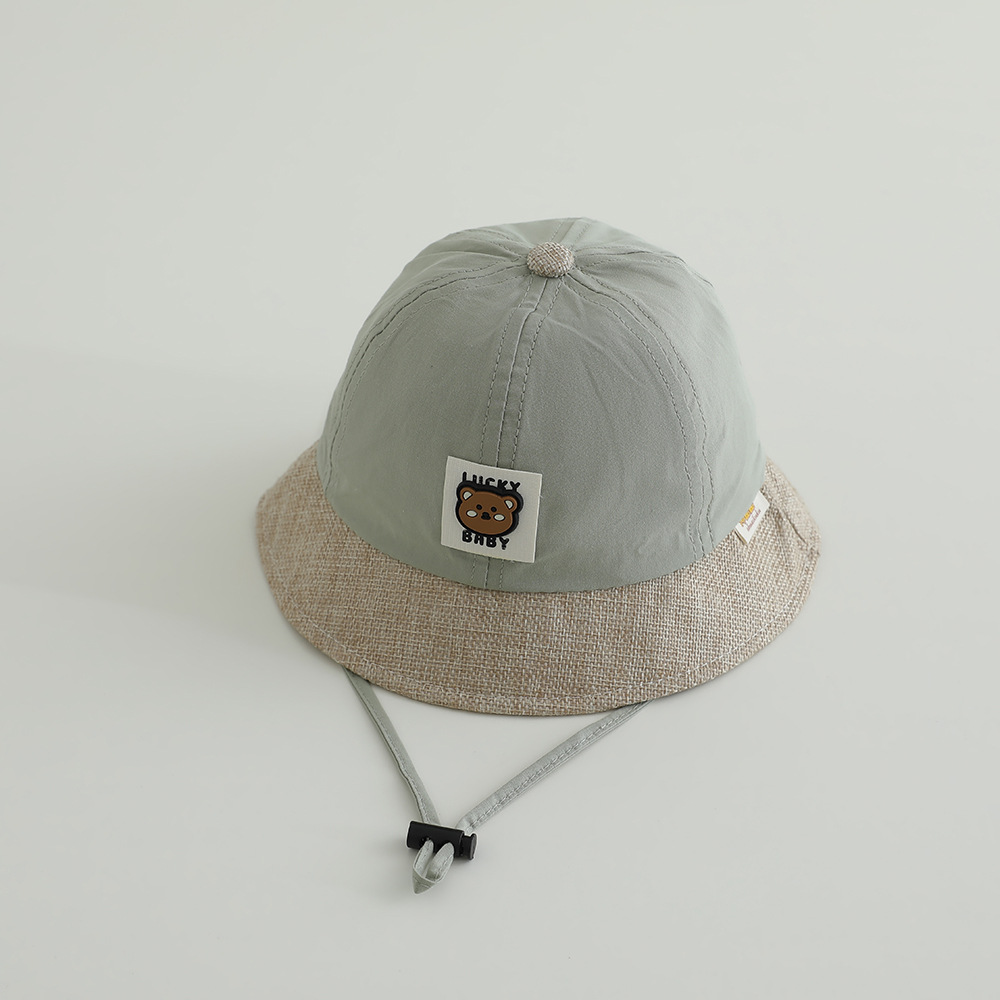 Sombrero de bebé primavera y otoño delgado sombrero de bebés para hombres y mujeres adorable gorro de brida grande sombrero de protección solar sombrero de pescador de marea