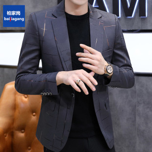 New Dark Flower Single Suit Jacket Men's Popular Youth Small Suit Suit Real Pocket Men's Suit