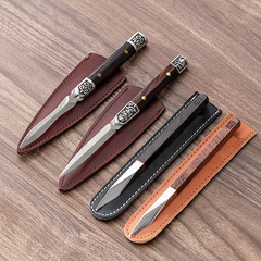 Wholesale tea knife handmade tea needle ebony solid wood damascus pattern steel pu'er tea knife tea utensils accessories zero parts 