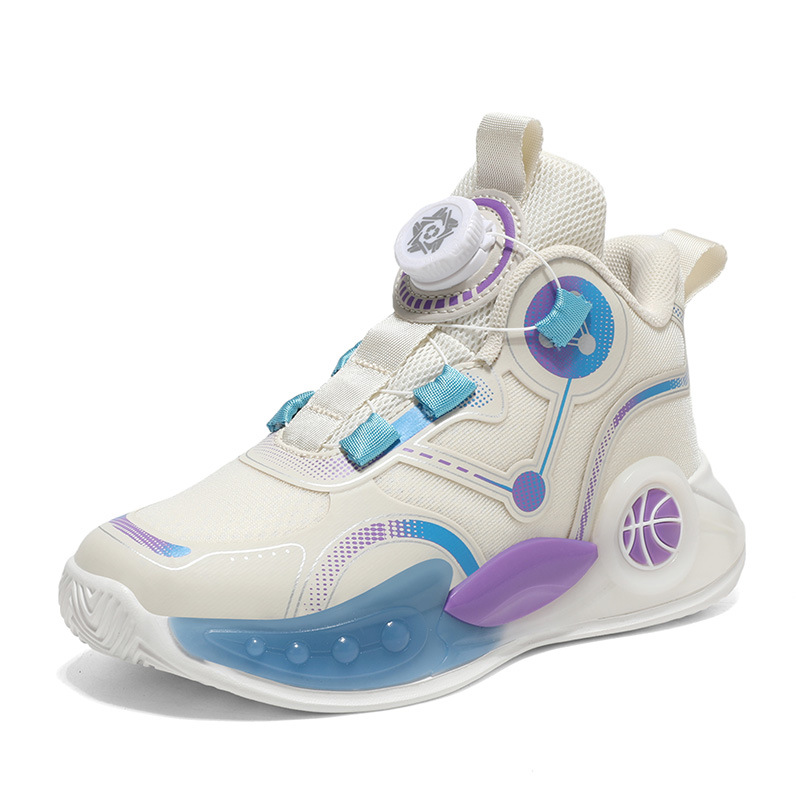 Zapatillas de baloncesto para niños 2025 primavera y otoño nuevo estilo malla zapatos deportivos para niños antideslizantes zapatos para correr para niños grandes y medianos al por mayor