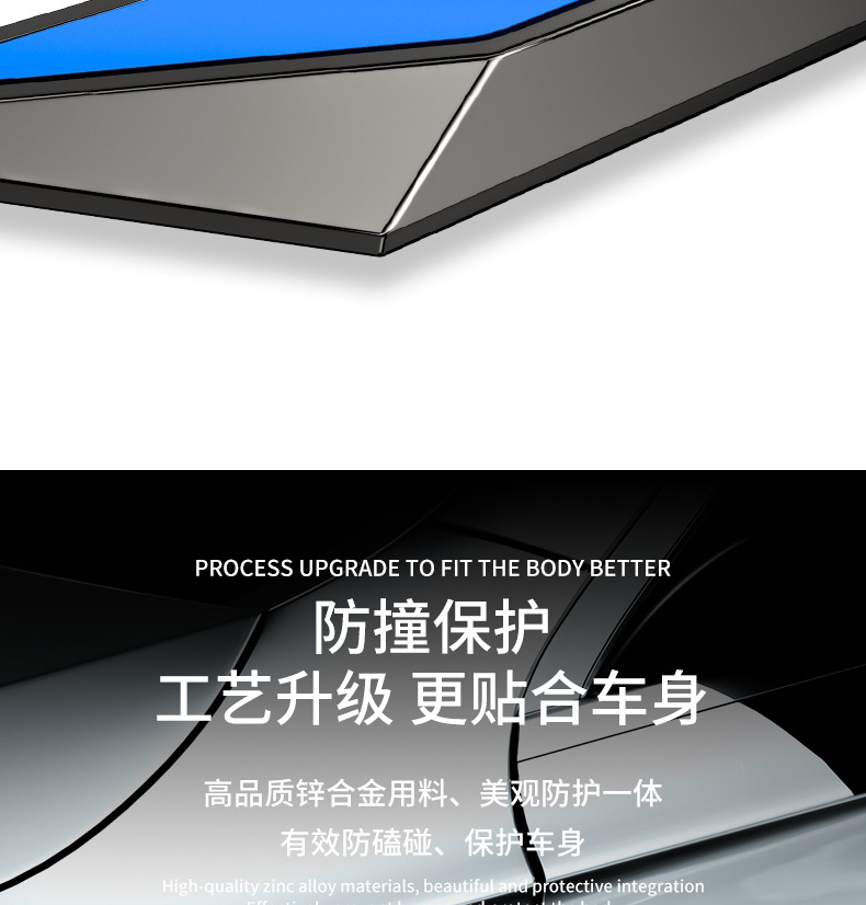 Universal metal 3D blade-style car emblem sticker, personalized car door, body, and fender modification decorative accessories