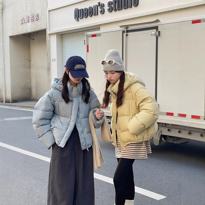 高韩系连帽加厚保暖白鸭绒羽绒服外套女冬季新款韩版宽松气质百搭|undefined