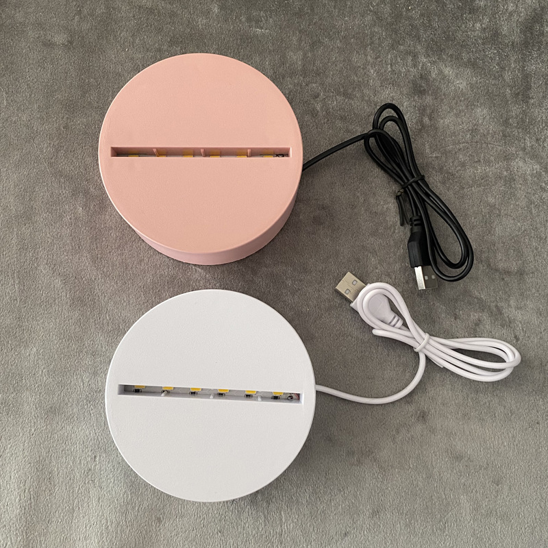 Fuente de fábrica 3D noche luz creativa regalo USB táctil colorido base atmósfera pequeña lámpara de mesa dormitorio lámpara de noche
