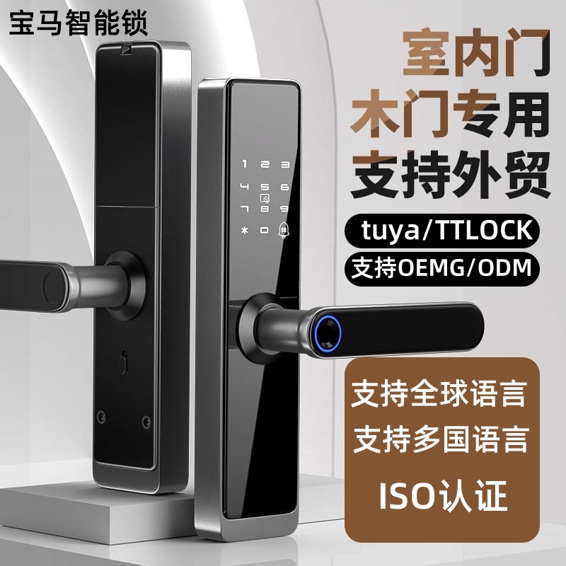 宝马智能锁厂家直销可做涂鸦tuya通通锁好房管家公寓酒店工程批发