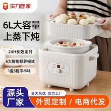 日本SDRNKA炖盅隔水炖家用全自动蒸煮煲汤煮粥锅陶瓷燕窝8L大容量