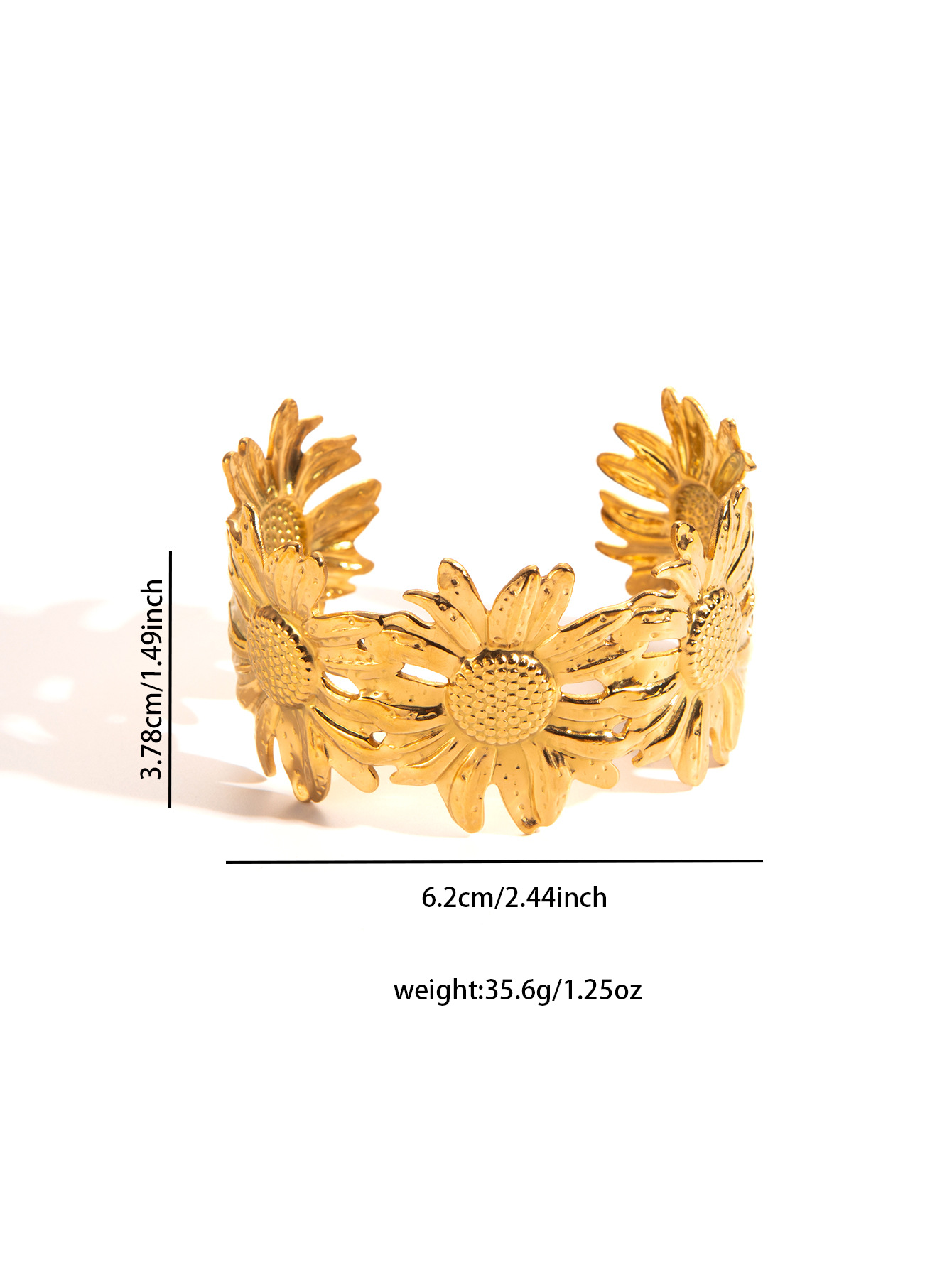 29g Weight 18K Gold Plated Plating Material Bangle Classification Titanium Steel Chain Material 1 Piece Quantity Casual, Party, Street Occasion Titanium Steel Material Flower, Butterfly Pattern All Seasons Season Women's Gender Plating Design IG Style Style Gold Color IG Style Flower Butterfly Titanium Steel 18K Gold Plated Bangle In Bulk 18