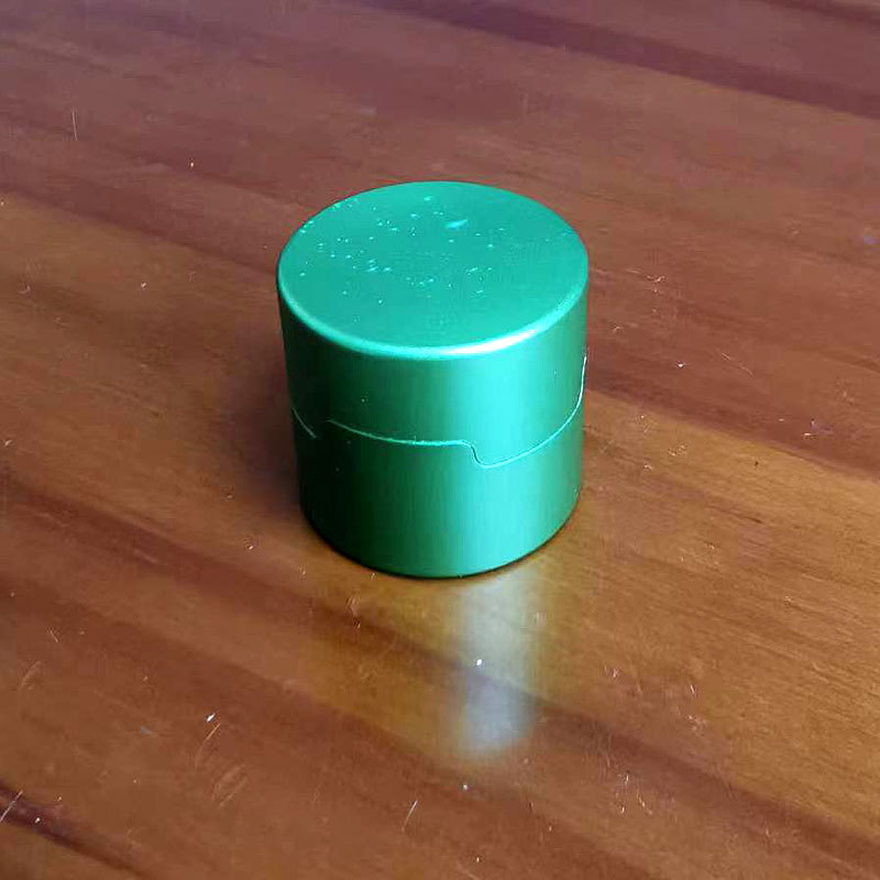 Cinturón redondo de aluminio tapa de chocolate magnética caja de polvo de chocolate de metal billar caja de chocolate universal todo tipo de cabeza de cuero de billar