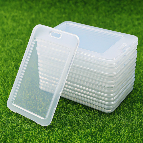 Factory direct sales simple transparent flip bus card holder plastic meal card protective cover student name badge holder