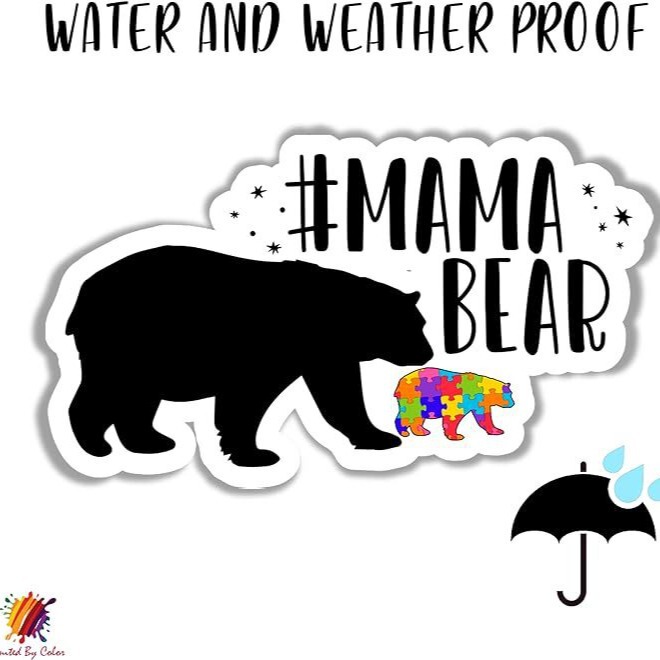Mama Bear Autism Car Decal for Car, Notebook, Window, Interior