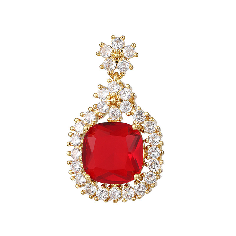 Joyas transfronterizas colgante de rubí esmeralda ligero de lujo accesorios de acero de titanio collar no decolor cadena clavícula