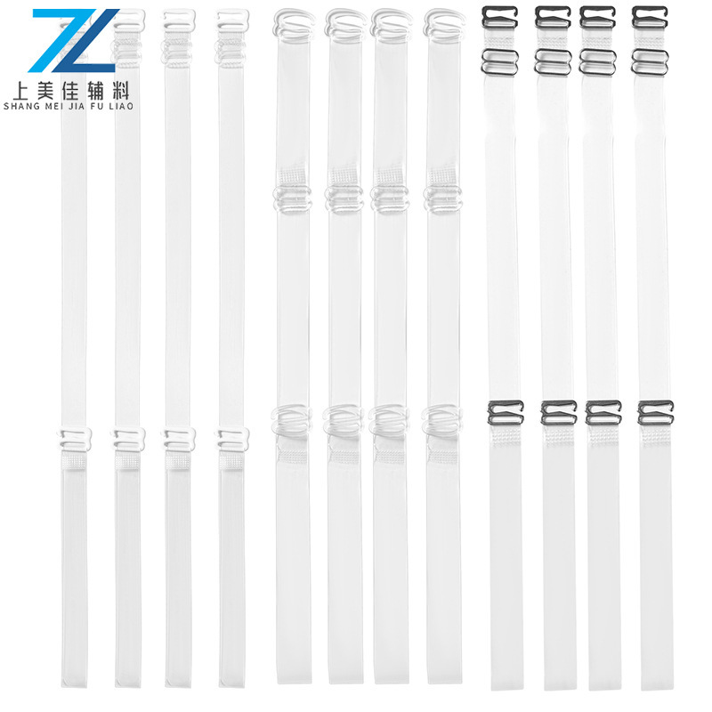 [Cross-border] High-quality TPU underwear transparent shoulder strap elastic frosted bra strap crystal invisible belt factory direct sales