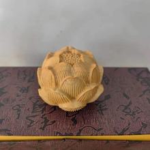 崖柏木雕网红木莲花摆件木质创意手把件盘玩送礼文玩木制禅意