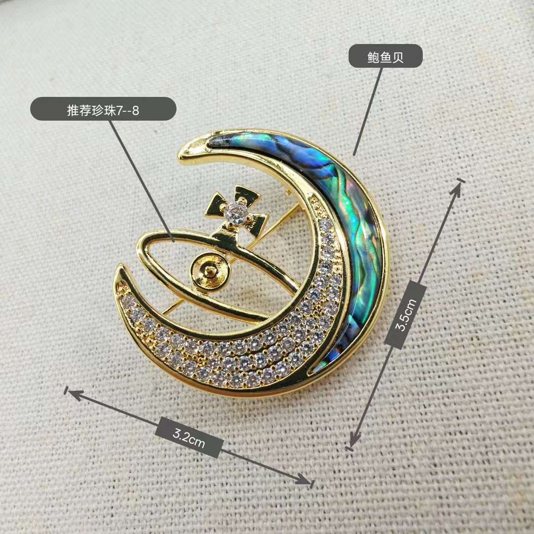 Broche DIY accesorios de cobre zircón mariposa broche de decoración broche de abrigo semiacabado