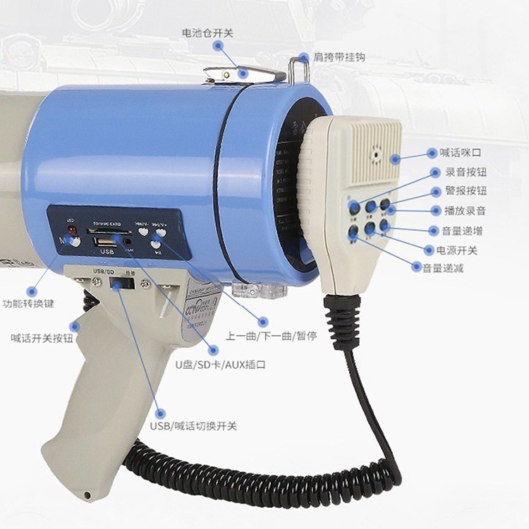 Thunder King CR-88 ハンドヘルドスピーカー USB カード録音ループ再生 ABS スピーカー充電式スピーカー|undefined