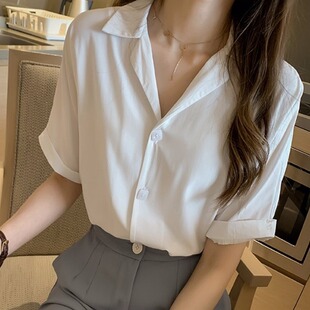Summer New Fashionable Shirts for Women, Short-Sleeved Design, Niche Tops for Women, Loose Korean Style Shirts