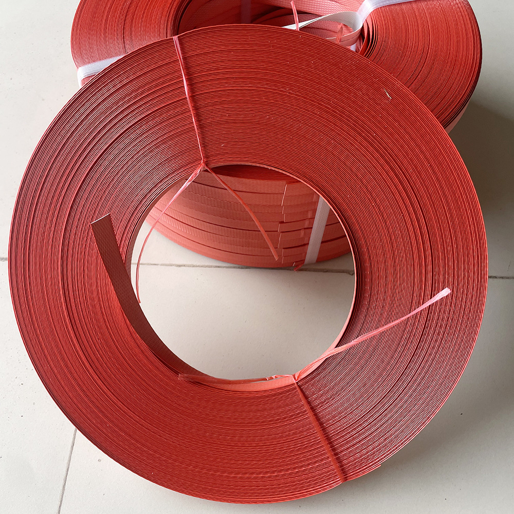 厂家定 制红色手工打包带15宽*1.0厚 物流快递红色打包带批发
