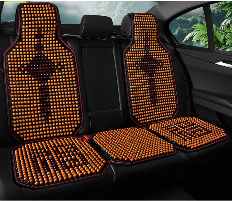 Car accessories car wooden bead cushion four seasons universal non-slip ergonomic breathable car cushion suit cushion