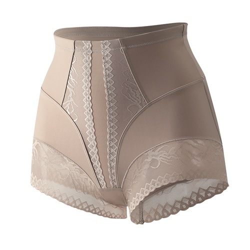 High-waisted belly-control briefs, feminine lace splicing, comfortable and breathable body-shaping pants, body-slimming, high-elastic legs