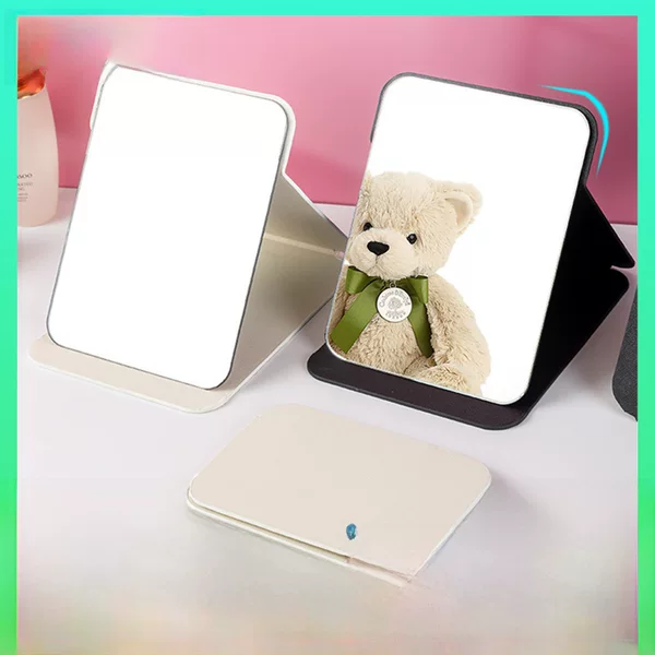 Folding Mirror Makeup Mirror for Table Student Dormitory Desktop Desktop Makeup Mirror Flip-Top Portable Mirror