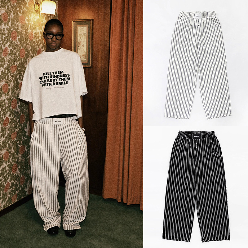 badblood South Korea American Style High Street Striped Wide Leg Pants Loose Casual Sports Hot Girl Style Straight Leg Pants for Women badblood South Korea American Style High Street Striped Wide Leg Pants Loose Casual Sports Hot Girl Style Straight Leg Pants for Women