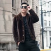 Mink style with green fruit collar-amber color