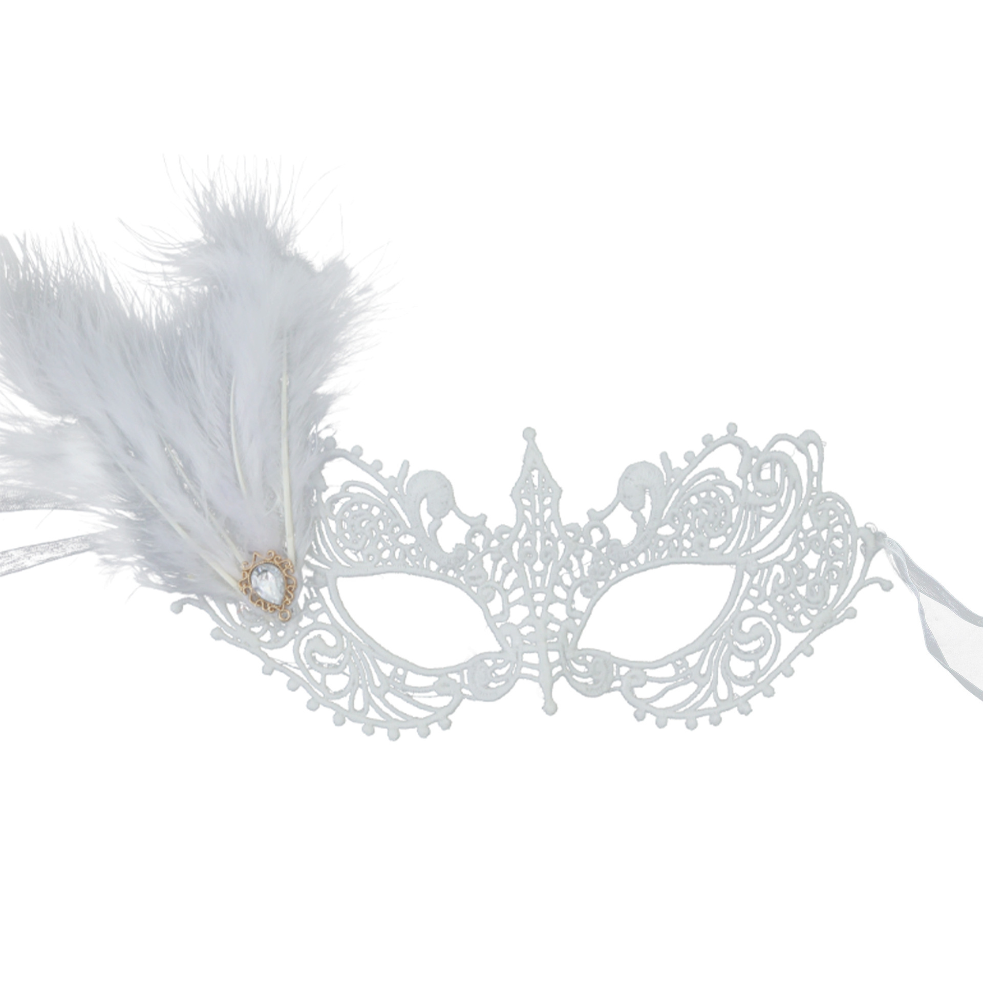 Máscaras de perforación de encaje de oro y plata transfronterizas, máscaras de fiesta de baile de maquillaje de damas con cara gruesa