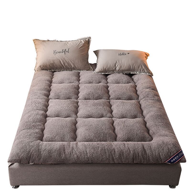Thickened Lamb Wool Mattress Pad 1.5m Bed 1.8m Tatami Mattress Protector Double Bed Mattress Pad 2X2 King Gold
