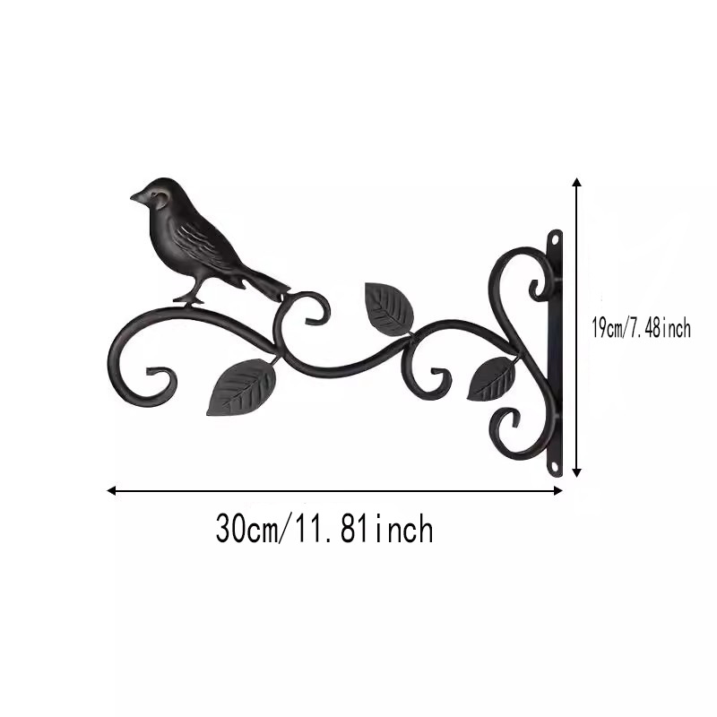 Wrought Iron Cross-Border Hook Decorative Wall-Mounted Hanging Basket Flower Stand Bracket Flower Basket Green Plant Balcony Birdcage Hook Lantern Stand