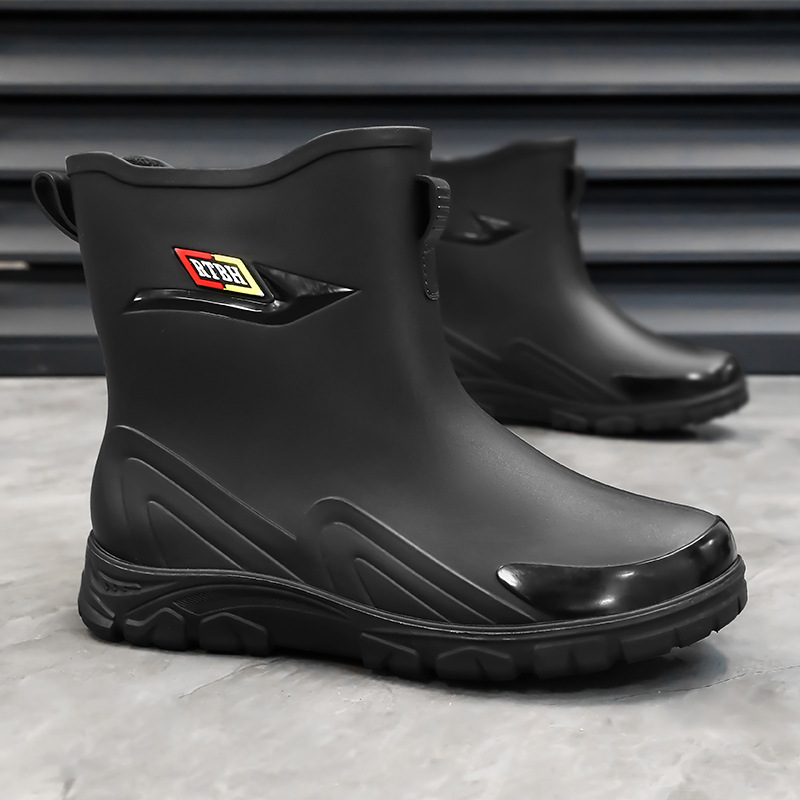 Botas de Lluvia de Caña Media para Hombre de Plástico Impermeable y Antideslizante para Trabajo y Pesca