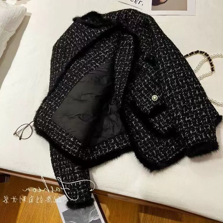 Утеплённая женская куртка, стиль «Chanel», облегающая посадка, хлопковая подкладка, увеличенная толщина (S–XL)