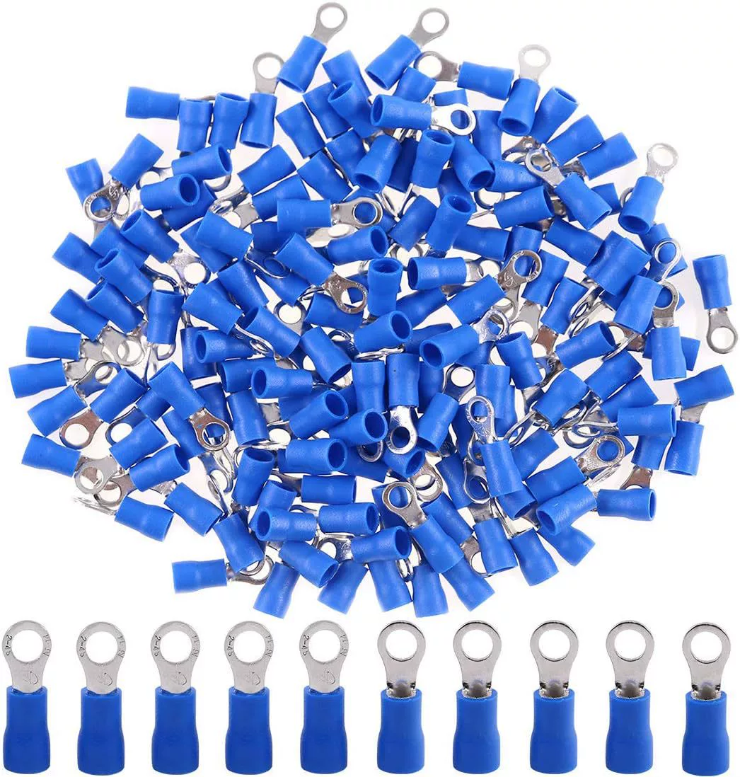 Hilitchi 100Pcs 16-14AWG Insulated Terminals Ring Electrical