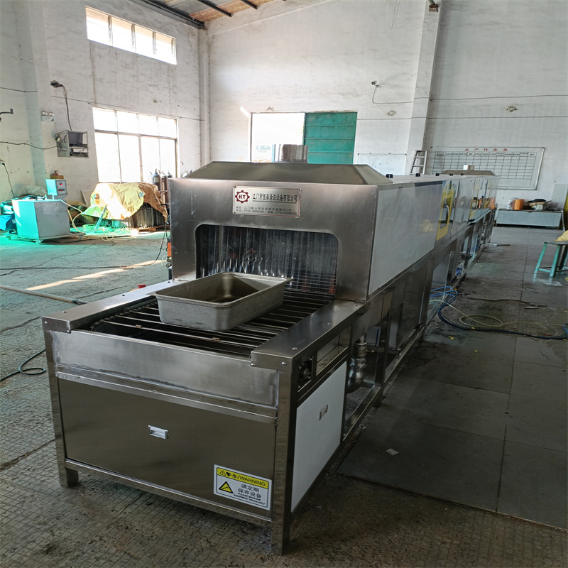 恒泰拉伸件去蜡喷淋清洗机 不锈钢盆除油清洗烘干线ht-7851