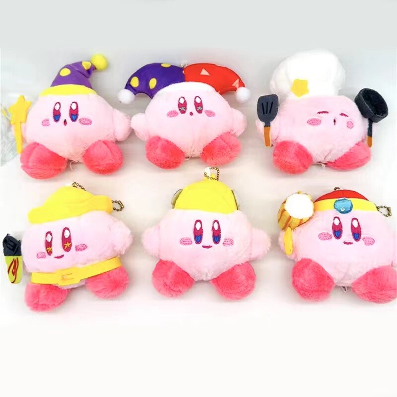 4inch Kirby Plush Toys in Stock Kirby Rag Doll Kirby Small Pendant Keychain Plush Toy Gift Clip Machine