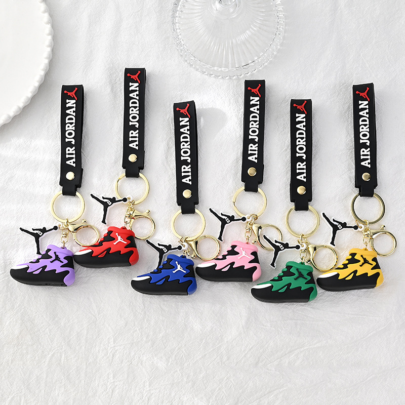Cross-Border Jordan Keychain Cartoon Small Gift Couple Shoe Mold Internet Celebrity Pendant Wholesale Two-Dimensional Three-Dimensional Keychain