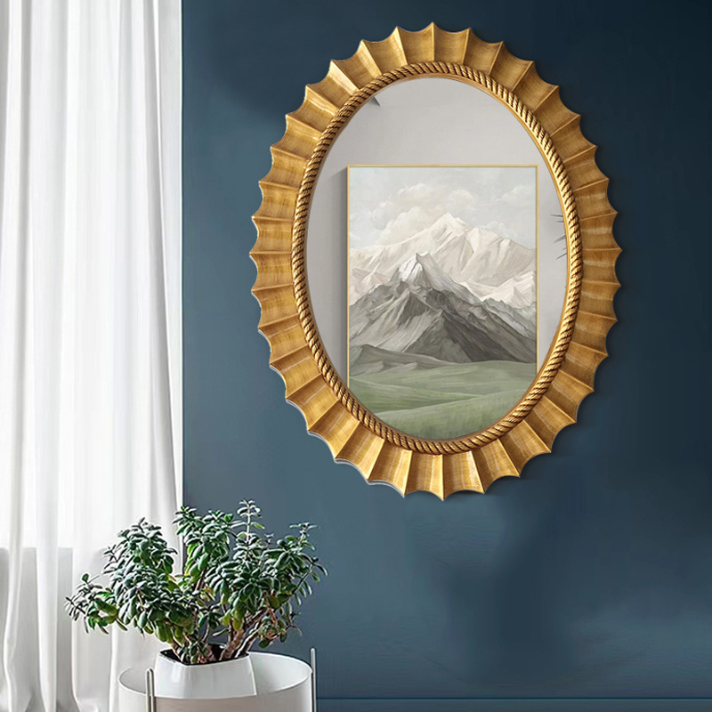 Simple oval hotel hallway wall hanging decorative mirror frame women's makeup dressing mirror bathroom mirror all-match toilet mirror