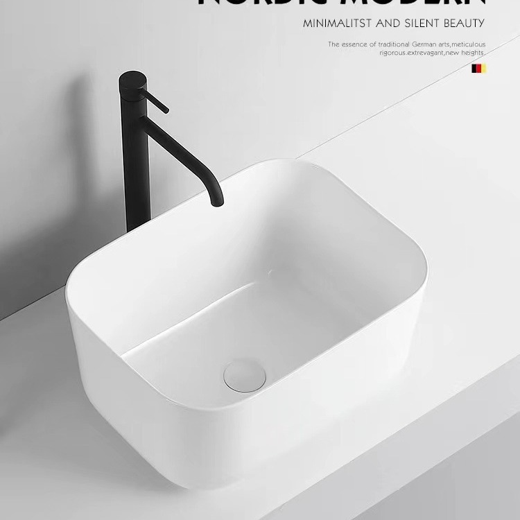 Cuenca superior profundización lavabo de gran tamaño baño balcón lavabo de lavandería Hotel lavabo de cerámica a prueba de salpicaduras