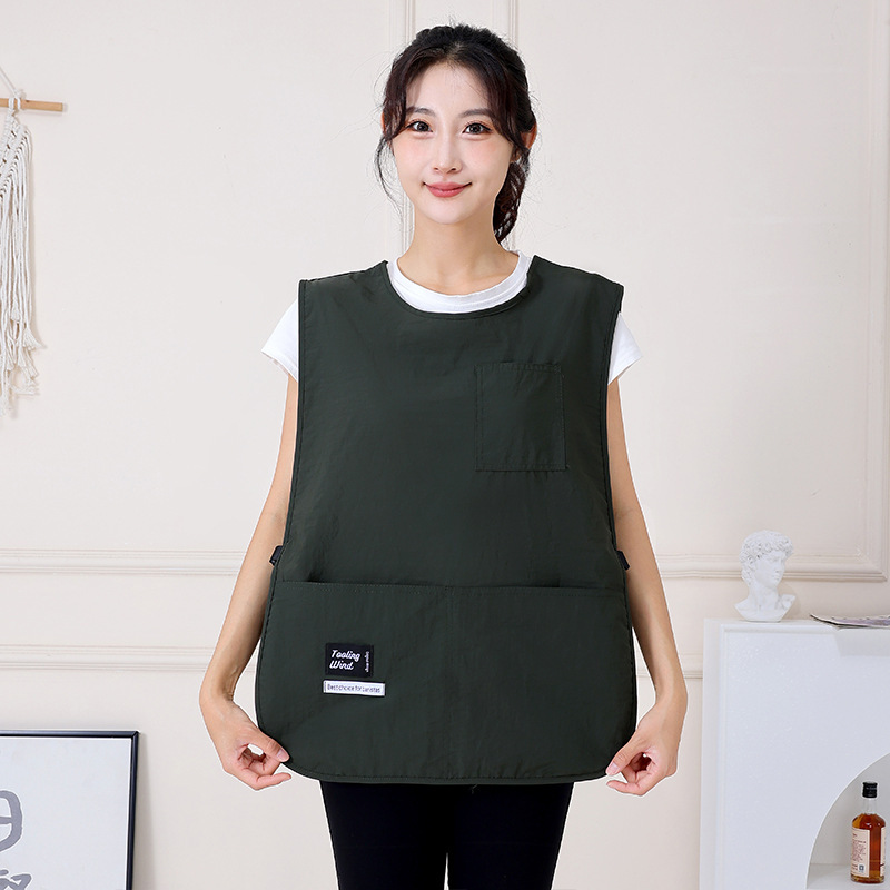 エプロン一枚一枚防水汚れ防止女性高颜値作業服韓国版キッチン馬甲logoスポット卸売り|undefined