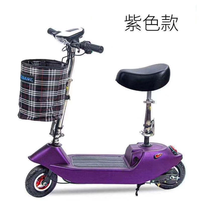 Scooter, Qatlanan elektrik skuterlər - purple-24v8a-range-10-15-kilometers