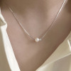 Minimalistic fashionable advanced summer necklace from pearl, light luxury style, high-quality style, 2023