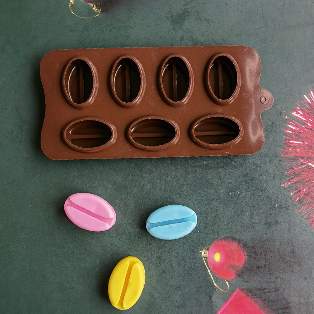 7 granos de café de chocolate 218 pastel molde de silicona gelatina pudín molde de pastel herramientas de horneado