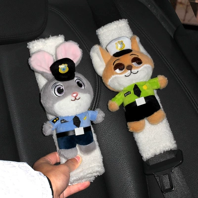 Seat belt shoulder pad – Seatbelt Protector Gift - judy-nick-2-pack-white-teddy-bear-shoulder-pads